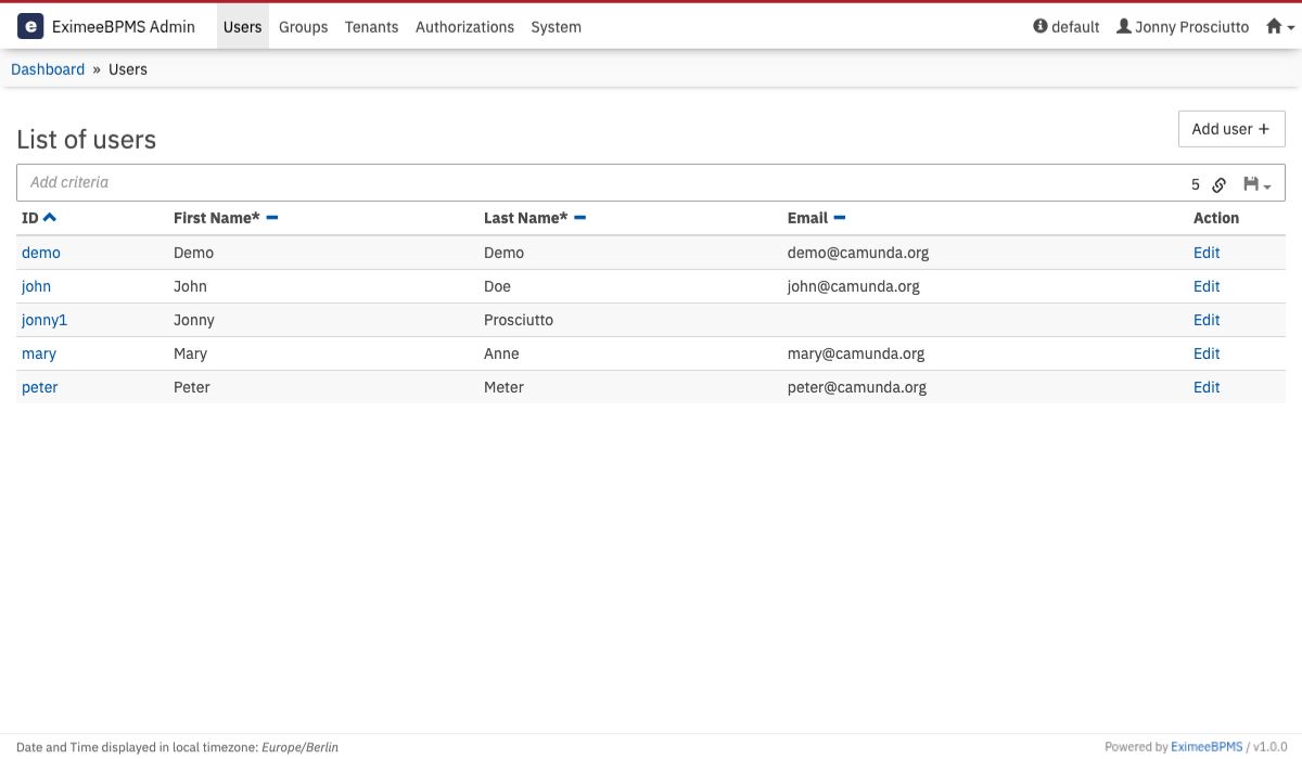 User Menu