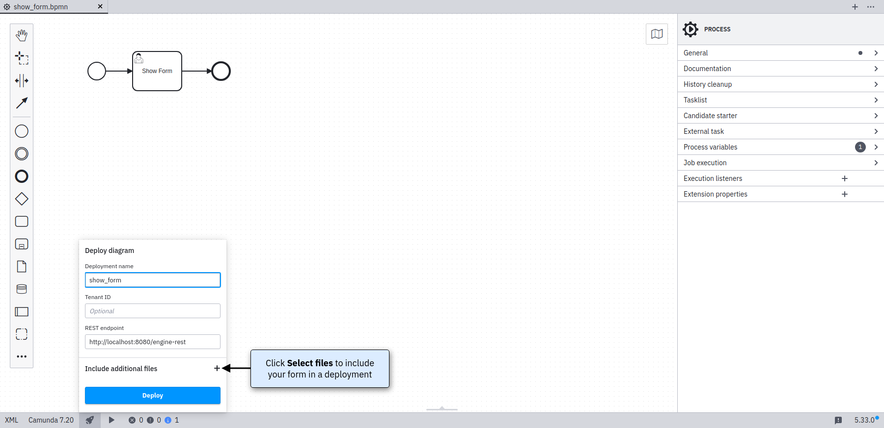 Deploy your EximeeBPMS Form file
