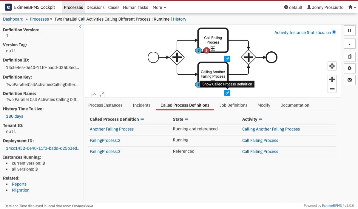 Navigate to called processes definition