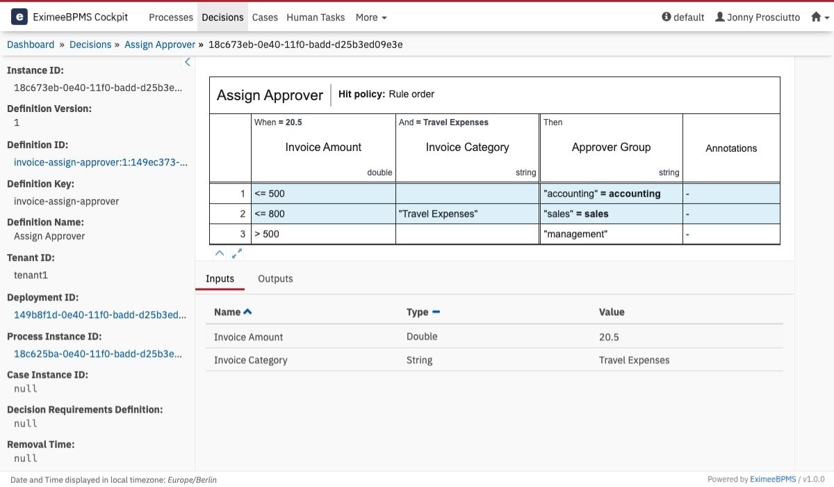 Decision Instance View