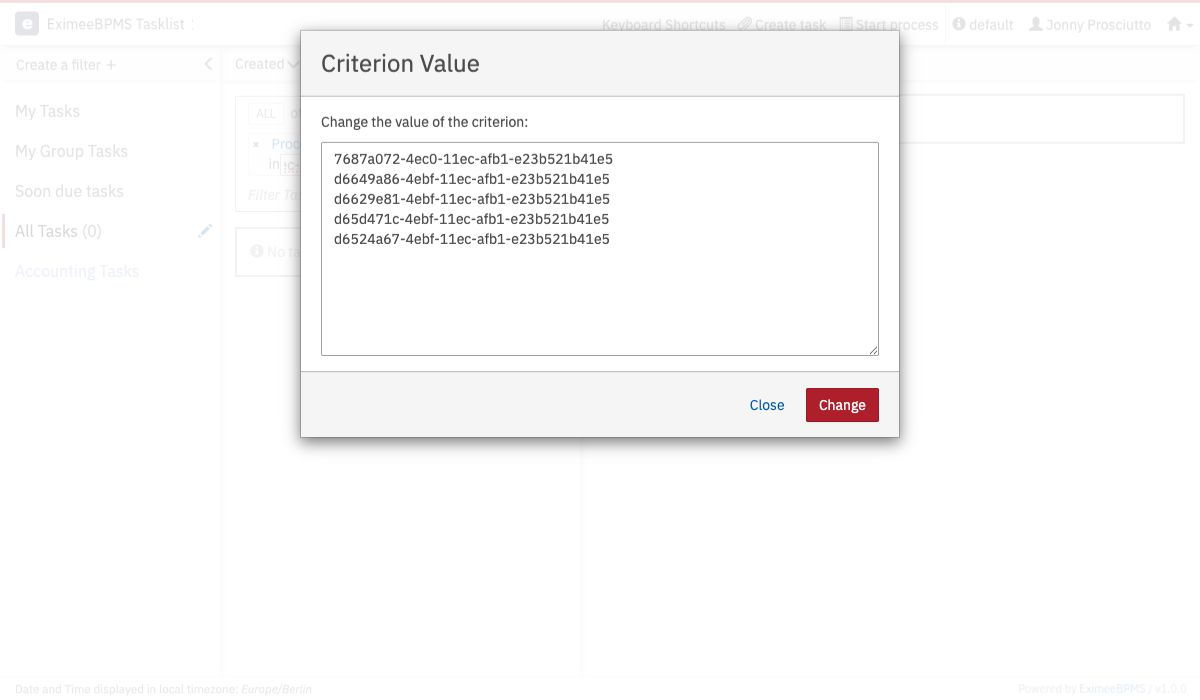 IN Operator Modal