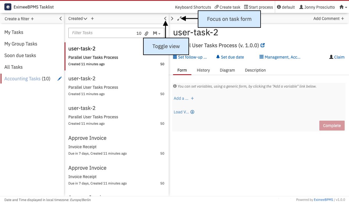 Tasklist View